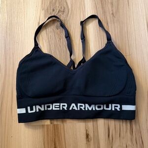 Under Armour Black Sports Bra with White Logo Band